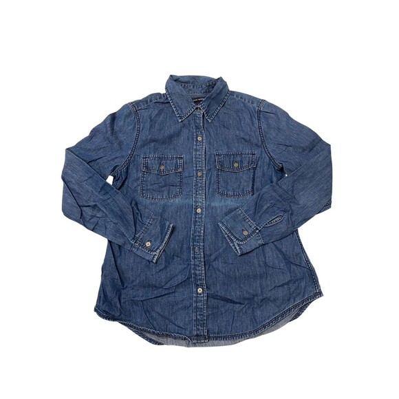 Banana Republic Women's Blue Denim Long Sleeve Shirt Medium - Picture 1 of 13